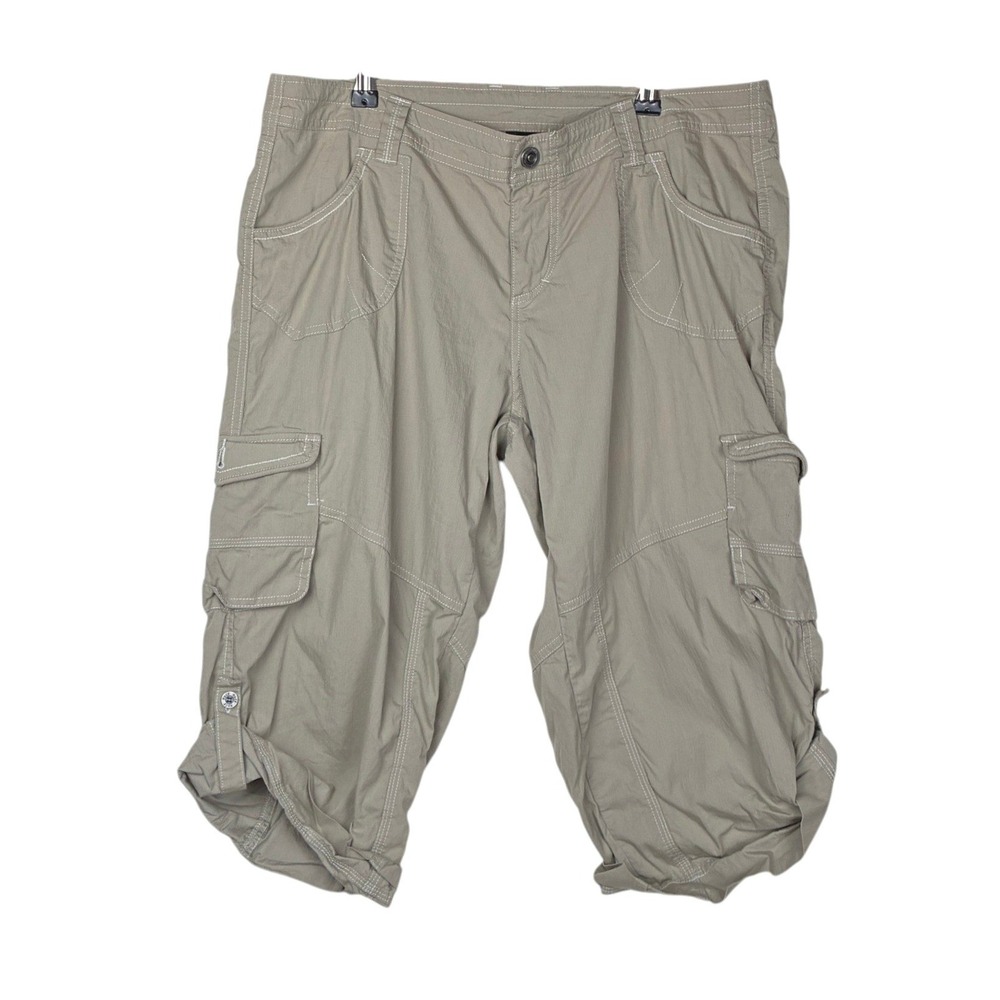 KUHL Womens Kontra Roll Up Capri Size 14 Beige Gorpcore Granola Outdoors